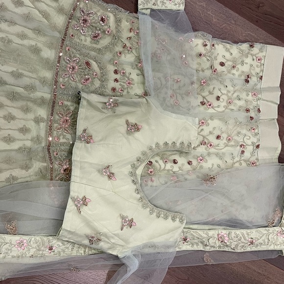 Designer New Indian Lehenga in Light Green - Picture 5 of 5